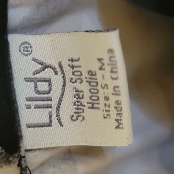 LILDY Super Soft Hoodie In Black White Stripes And Camo. Size S - M - Picture 5 of 5